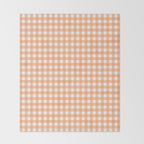 Gingham Check Pattern in Light Pastel Orange and White Throw Blanket Gallery Image 2