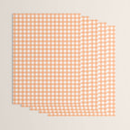 Gingham Check Pattern in Light Pastel Orange and White Wrapping Paper Gallery Image 3