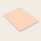 Gingham Check Pattern in Light Pastel Orange and White Notebook Gallery Image 3