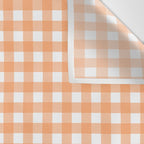 Gingham Check Pattern in Light Pastel Orange and White Wall Tapestry Gallery Image 3