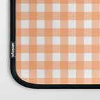 Gingham Check Pattern in Light Pastel Orange and White Laptop Sleeve Gallery Image 3