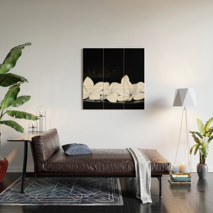 Singapore White Plumeria Flowers the Fragrance of Hawaii Wood Wall Art Gallery Image 2