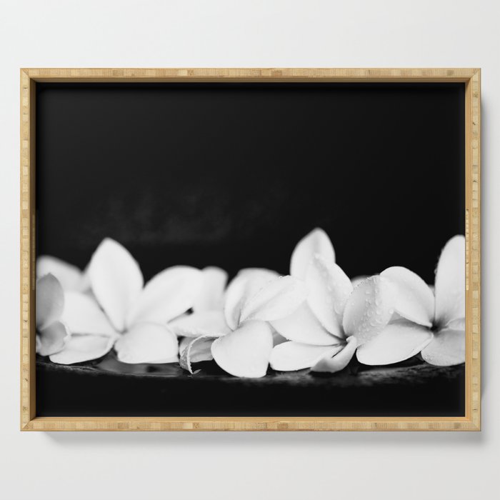 Singapore White Plumeria Flowers the Fragrance of Hawaii Serving Tray Gallery Image 1