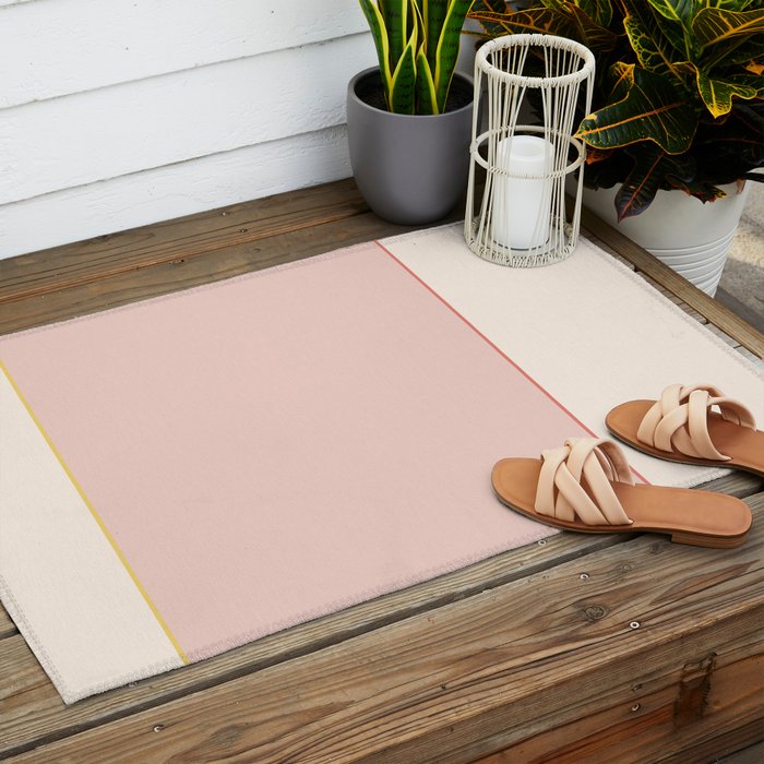 Subtle Spring Color Block - Soft Pink Outdoor Rug Gallery Image 2