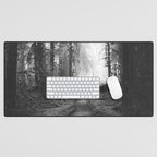 Magical Washington Rainforest Black and White Desk Mat Gallery Image 1