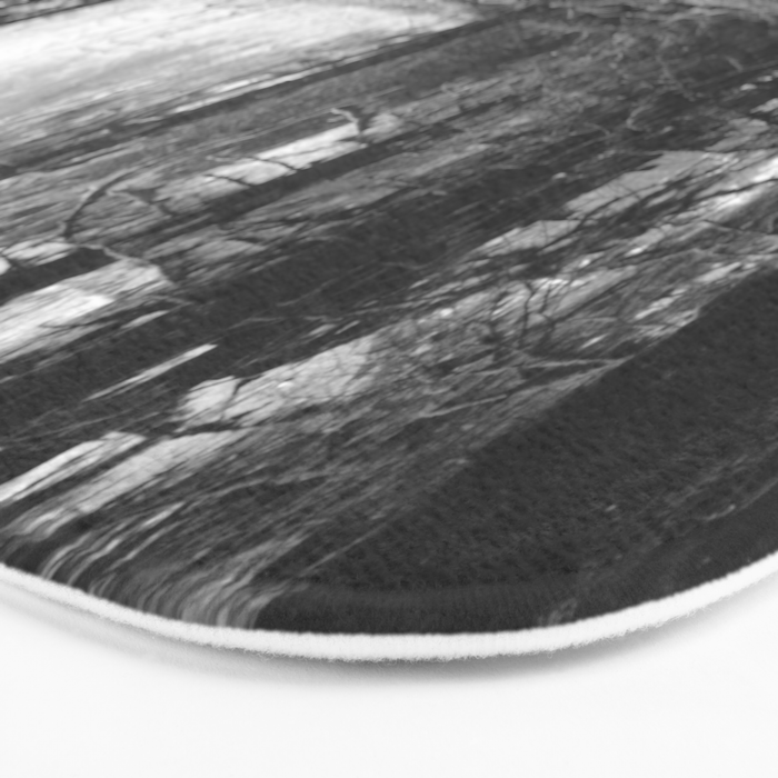 Magical Washington Rainforest Black and White Bath Mat Gallery Image 3