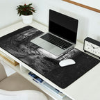 Magical Washington Rainforest Black and White Desk Mat Gallery Image 2