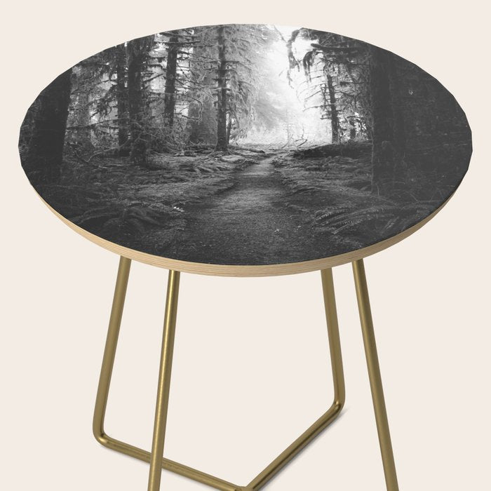 Magical Washington Rainforest Black and White Side Table Gallery Image 2