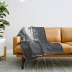 Magical Washington Rainforest Black and White Throw Blanket Gallery Image 1
