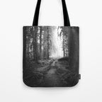 Magical Washington Rainforest Black and White Tote Bag Gallery Image 1