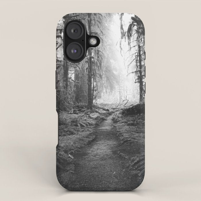 Magical Washington Rainforest Black and White iPhone Case Gallery Image 1