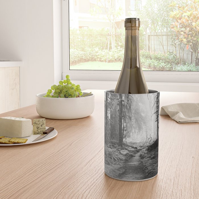 Magical Washington Rainforest Black and White Wine Chiller Gallery Image 4
