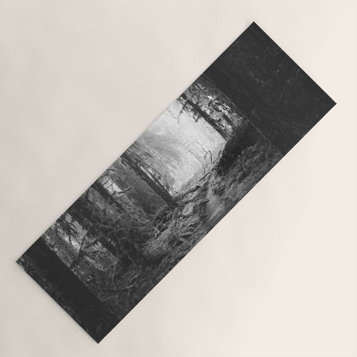 Magical Washington Rainforest Black and White Yoga Mat Gallery Image 1