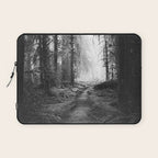 Magical Washington Rainforest Black and White Laptop Sleeve Gallery Image 1