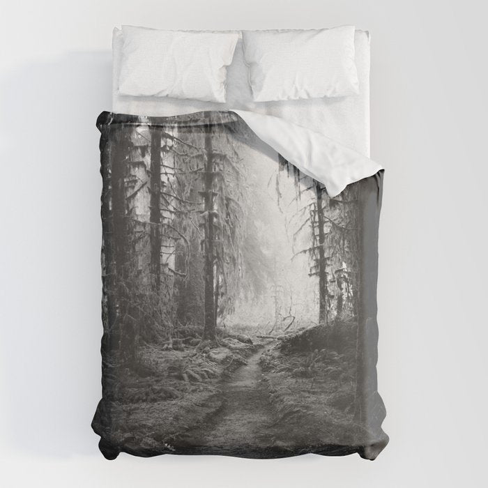 Magical Washington Rainforest Black and White Duvet Cover Gallery Image 6