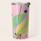 Dream Botanicals, Plants Nature Vintage Illustrations, Eclectic Garden Bohemian Painting, Floral Spring Summer Blossom Blush Travel Mug Gallery Image 2