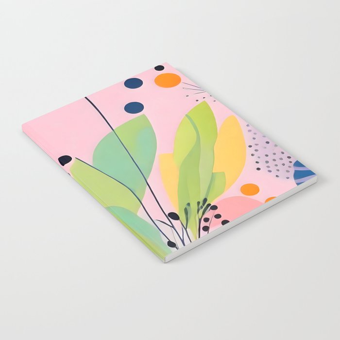 Dream Botanicals, Plants Nature Vintage Illustrations, Eclectic Garden Bohemian Painting, Floral Spring Summer Blossom Blush Notebook Gallery Image 2