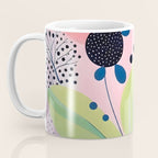 Dream Botanicals, Plants Nature Vintage Illustrations, Eclectic Garden Bohemian Painting, Floral Spring Summer Blossom Blush Coffee Mug Gallery Image 3