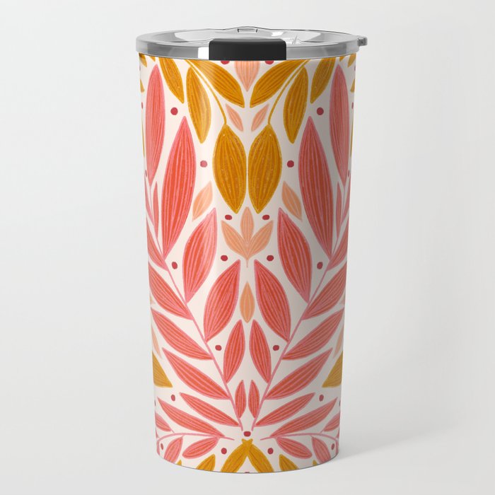 Colorful Folk Leaves  Travel Mug Gallery Image 1