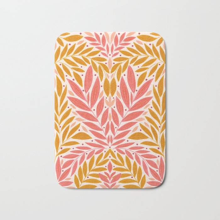 Colorful Folk Leaves  Bath Mat Gallery Image 1