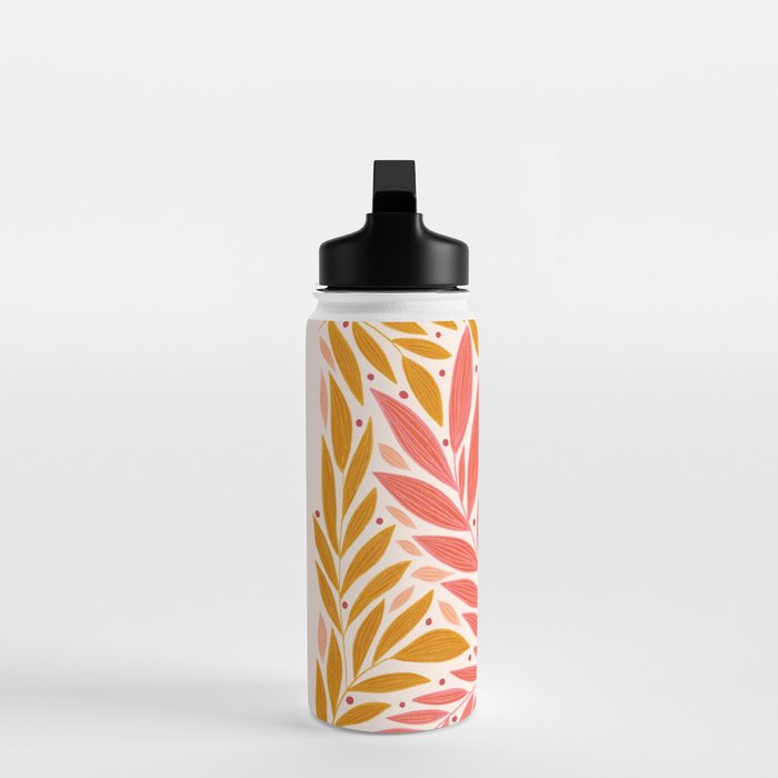 Colorful Folk Leaves  Water Bottle Gallery Image 3