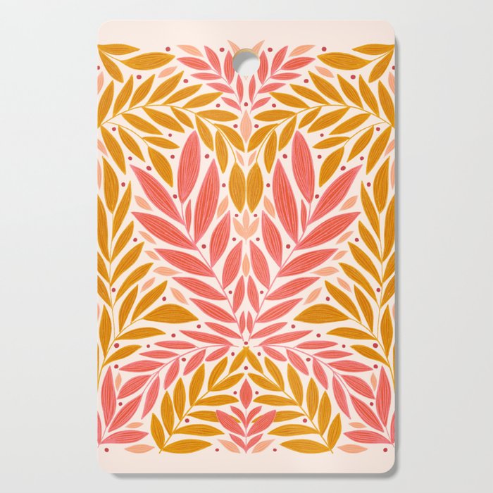 Colorful Folk Leaves  Cutting Board Gallery Image 1