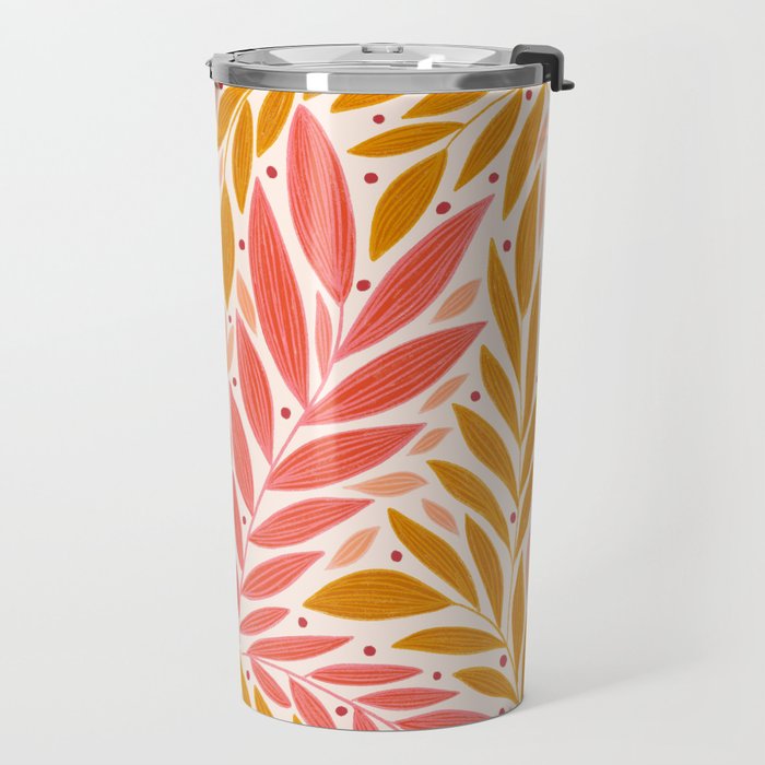 Colorful Folk Leaves  Travel Mug Gallery Image 2