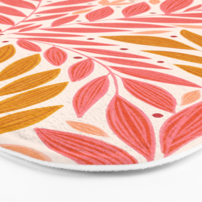Colorful Folk Leaves  Bath Mat Gallery Image 3