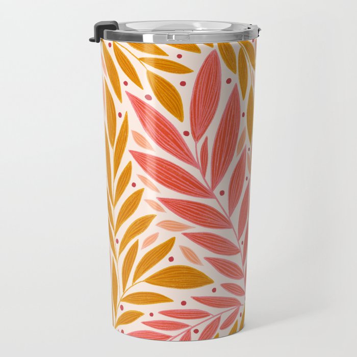 Colorful Folk Leaves  Travel Mug Gallery Image 3