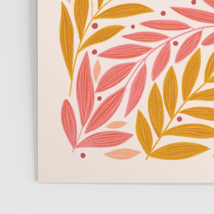 Colorful Folk Leaves  Poster Gallery Image 3