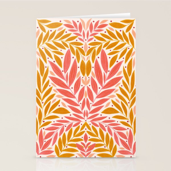 Colorful Folk Leaves  Stationery Card Gallery Image 2