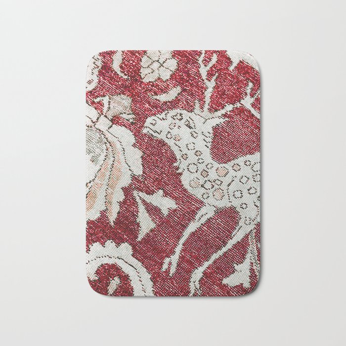Spotted Fawn From Antique Persian Animal Rug Print Bath Mat Gallery Image 1