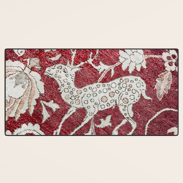Spotted Fawn From Antique Persian Animal Rug Print Desk Mat Gallery Image 3