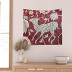 Spotted Fawn From Antique Persian Animal Rug Print Wall Tapestry Gallery Image 2