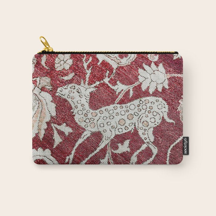Spotted Fawn From Antique Persian Animal Rug Print Carry All Pouch Gallery Image 1