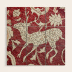 Spotted Fawn From Antique Persian Animal Rug Print Wood Wall Art Gallery Image 1