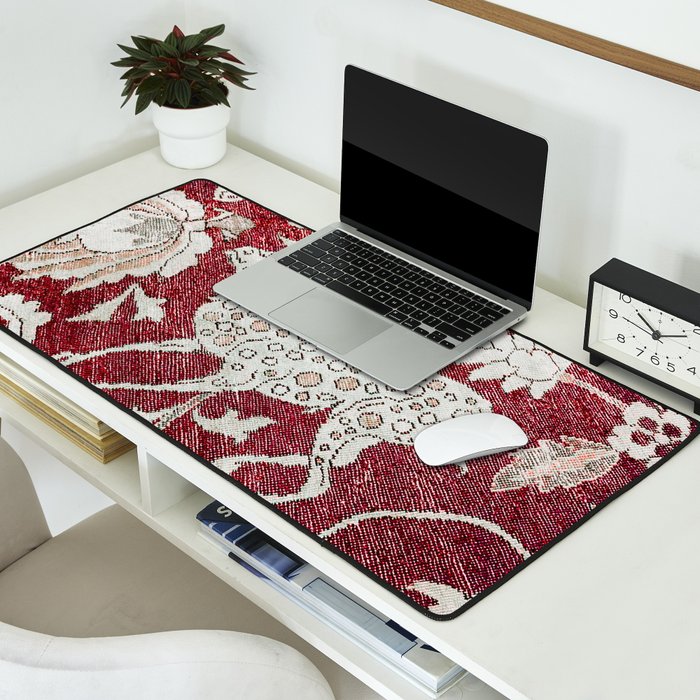 Spotted Fawn From Antique Persian Animal Rug Print Desk Mat Gallery Image 2
