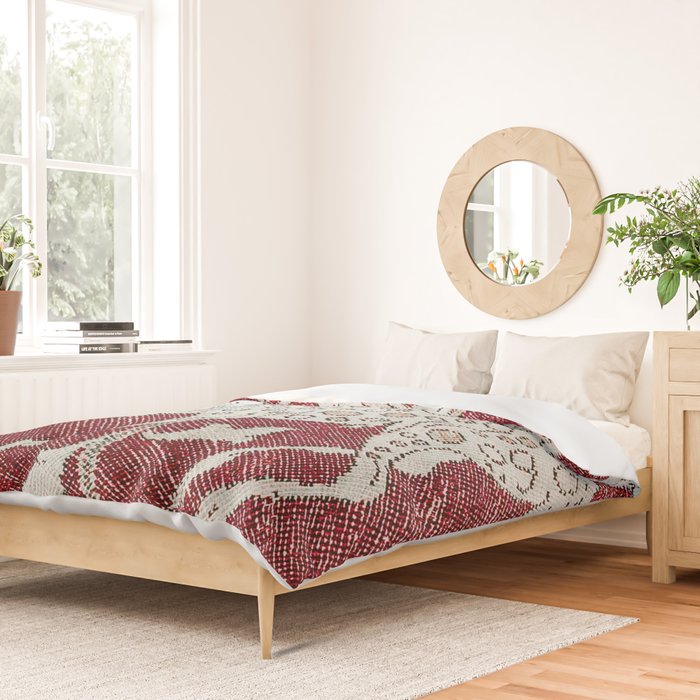Spotted Fawn From Antique Persian Animal Rug Print Duvet Cover Gallery Image 2