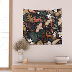 Christmas night forest ornaments Wall Tapestry Gallery Image 2