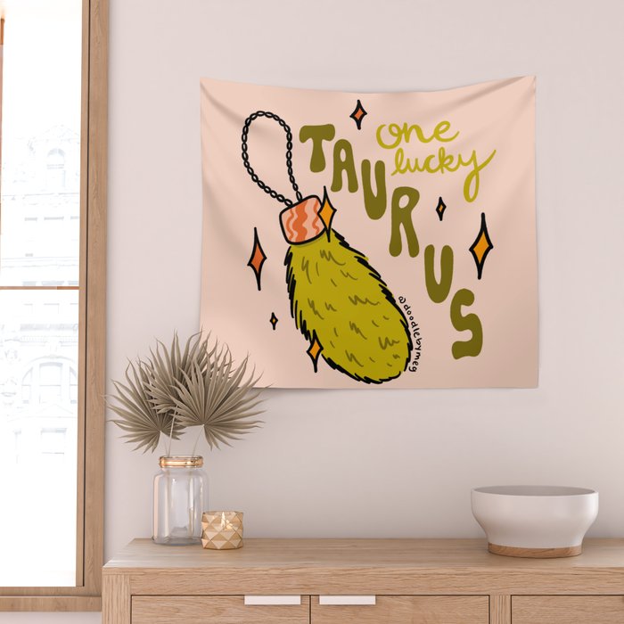 One Lucky Taurus Wall Tapestry Gallery Image 2