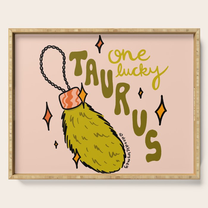 One Lucky Taurus Serving Tray Gallery Image 1
