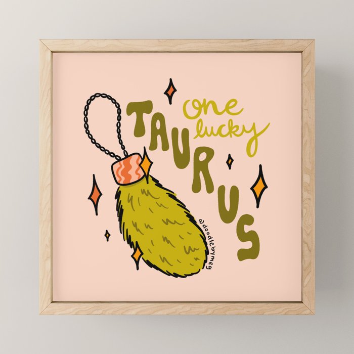 One Lucky Taurus Mini Art Print Gallery Image 1