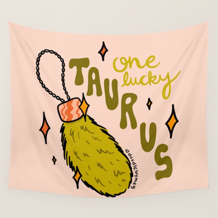 One Lucky Taurus Wall Tapestry Gallery Image 4