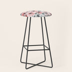 Watercolor Flower, Blush Pink and Gray, Floral Prints Stool Gallery Image 1