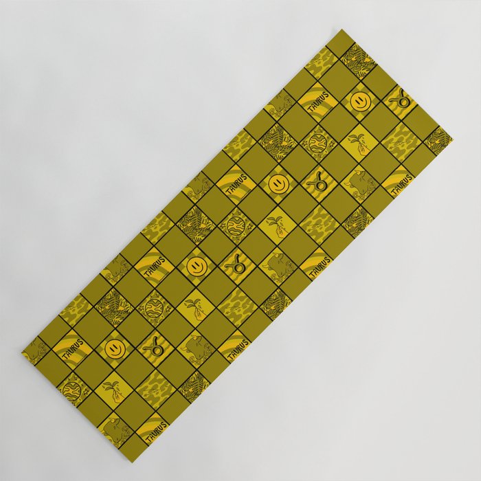 Taurus Checkered Print Yoga Mat Gallery Image 1
