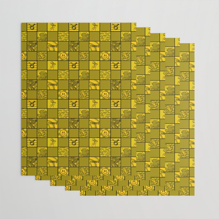 Taurus Checkered Print Wrapping Paper Gallery Image 3