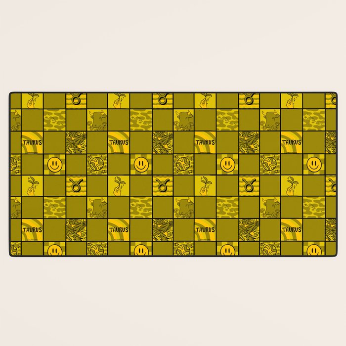 Taurus Checkered Print Desk Mat Gallery Image 3