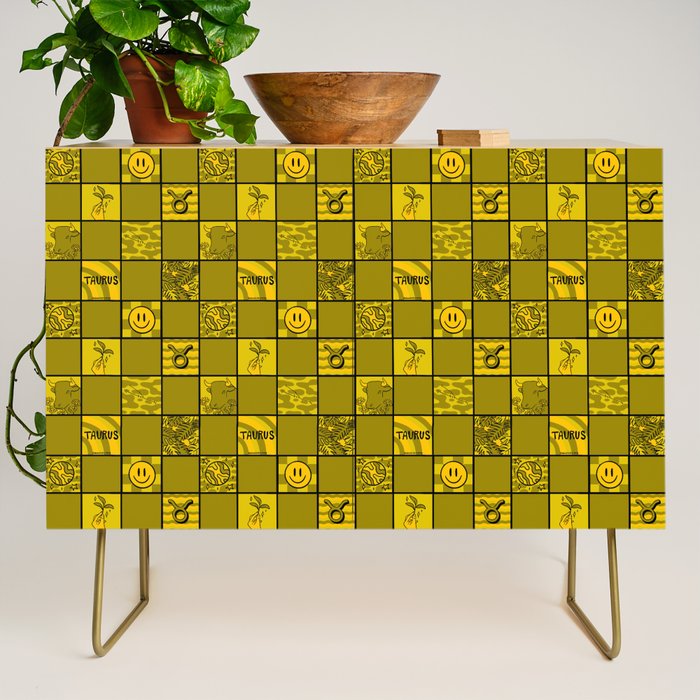 Taurus Checkered Print Credenza Gallery Image 1