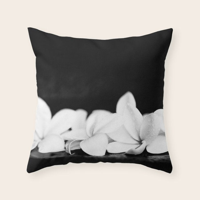 Singapore White Plumeria Flowers the Fragrance of Hawaii Throw Pillow Gallery Image 6