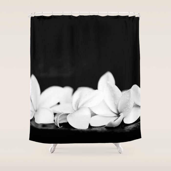 Singapore White Plumeria Flowers the Fragrance of Hawaii Shower Curtain Gallery Image 1